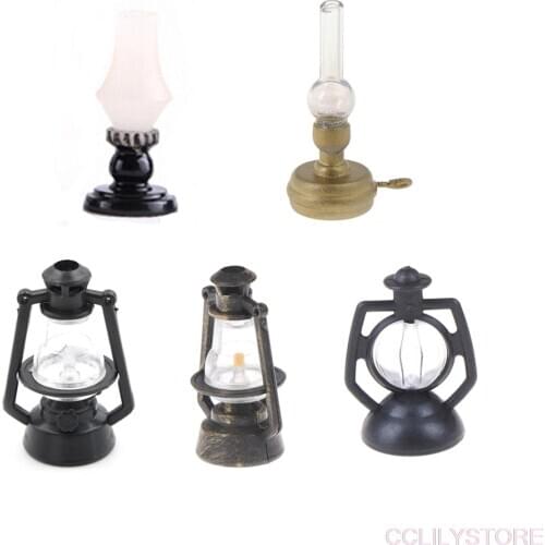 5 Styles Mini Oil Lamp For 1:12 Doll House Miniature Ornaments Micor Model Kids Toy DIY Dollhouse Accessories 1 Pieces