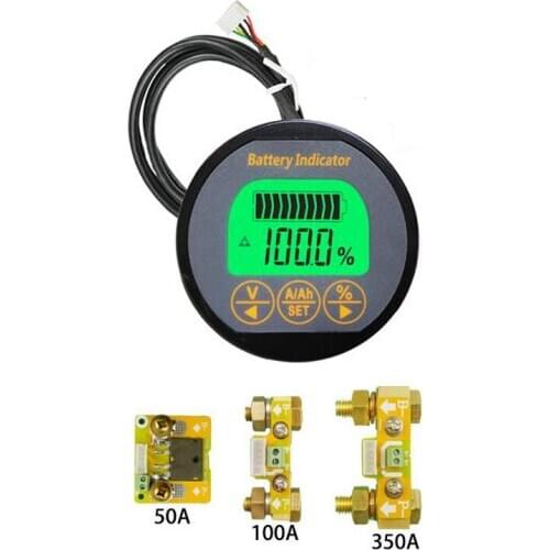 Battery Monitor 50A 100A 350A Coulomb Meter Capacity Indicator VOLT AMP detector Car ebike Li-ion UPS Lithium lifepo4 lead-acid