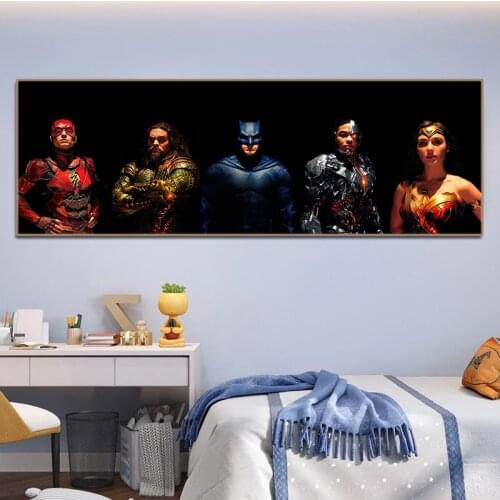 Justice League Movie Posters and Prints Batman Wall Decoration Canvas Painting Cuadros Bedroom Living Room Home Decor Mural
