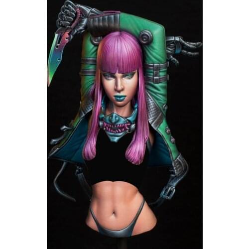 Unpainted Sci-Fi Future Girl GK Resin Bust 1/10 Scale Model Kit Self-Assembled Colorless Figures Resin Kit LW.43