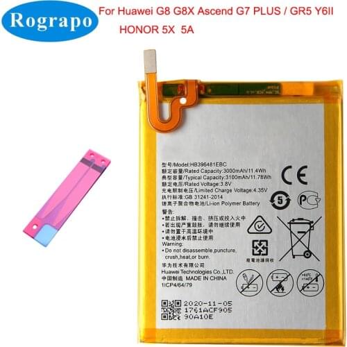 Original3100mAh HB396481EBC Mobile Phone Replacement Battery For Huawei Honor 5A CAM-TL00H CAM-UL00 Y6II CAM-L32 CAM-L23 CAM-L21