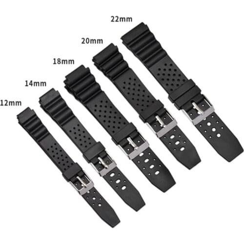 Watchband Wrist Strap Band Soft Slicone Adjustable Diving Bracelet Belt Replacement Sports Watch 12mm 14mm 18mm 20mm 22mm