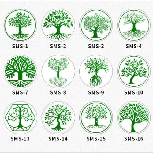 Christmas pattern wax print tree of life icon metal seal wooden handle DIY envelope paper card tool