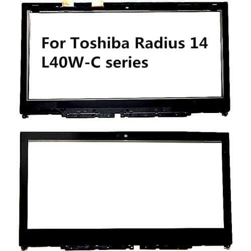 With Bezel) 14 inch Touch Digitizer Glass For Toshiba Satellite Radius 14 L40W-C L40W-C-10L L40W-C1697 L40W-C1774 L40W-C009