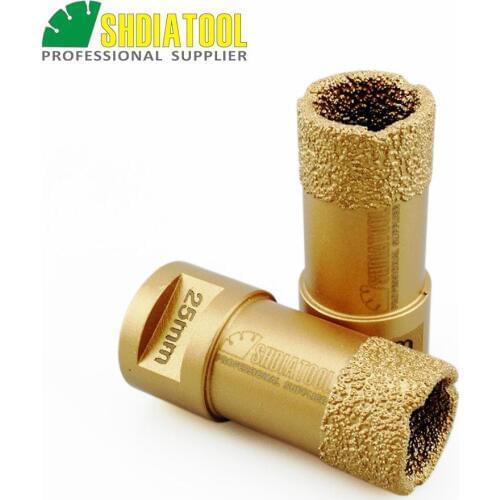 SHDIATOOL 2pcs 25mm vacuum brazed diamond drilling drill bit granite & marble porcelain tile drill core bit M14 Thread Hole Saw