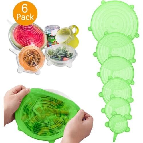 Silicone Stretch Lids Reusable Airtight Food Wrap Covers Keeping Fresh Seal Bowl Stretchy Wrap Cover Kitchen Cookware