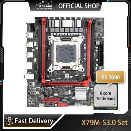 JINGSHA X79M-S 3.0 Motherboard Set With Xeon E5 2690 Processor Eight Core Sixteen Threads UP TO 64GB DDR3 ECC REG Memory M-ATX