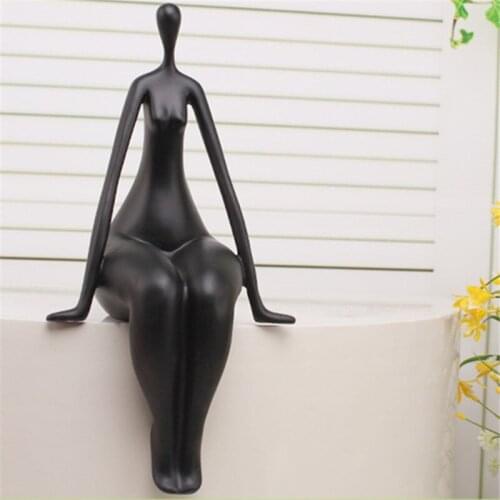 NORDIC ABSTRACT YOGA FIGURES RESIN SCULPTURE CREATIVE LIVING ROOM TV CABINET ART DECORATION HOME DECOR A991
