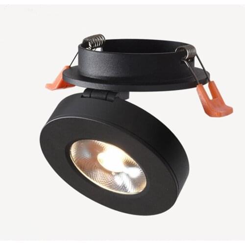 Foldable LED COB Recessed Downlight Black/White Housing 5W7W 10W 12W 15W Dimmable LED Ceiling Spot Light for Pictures Background