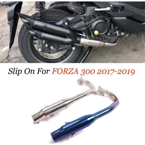 Slip On For Honda FORZA 300 forza300 350 2018 2019 Motorcycle Exhaust Escape Modified Carbon Mid Link Pipe Muffler Scooter