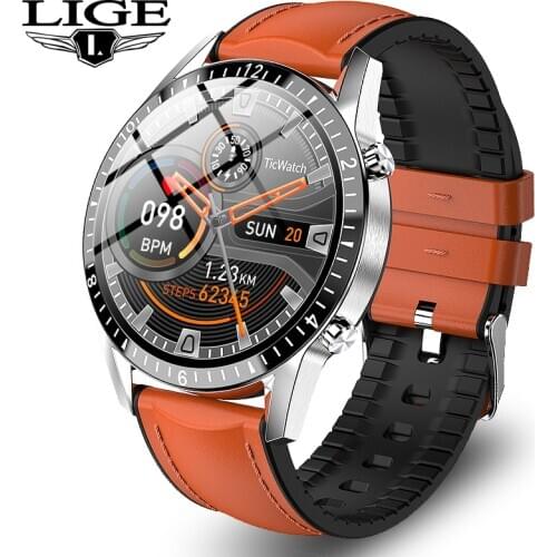 LIGE New Smart Watch Full Touch Screen Sport Fitness Watch IP68 Waterproof Bluetooth Connection For Android ios smartwatch Men