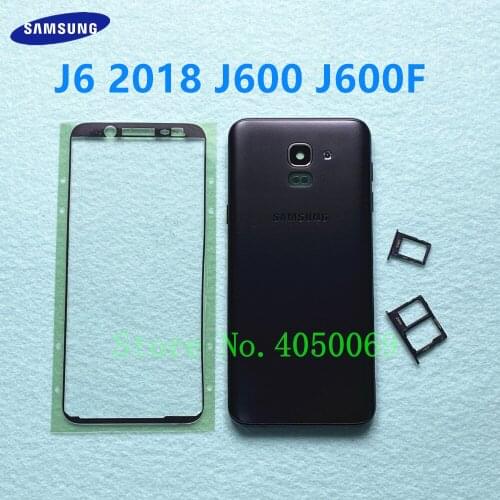 Full Housing Case Middle Frame Rear Back Cover Battery Door Replacement For Samsung Galaxy J6 2018 J600 J600F J600G