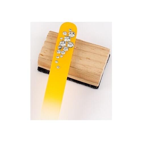 Medium Durable Crystal Glass Nail Files Buffer Diamond Stones Gems Manicure Pedicure Art Decorations Tool Assorted Colors