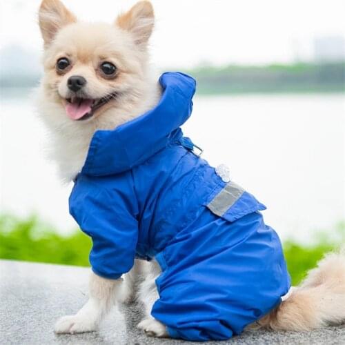 Dog Raincoat Reflective Small Pet Dog Waterproof Clothes Suit Jumpsuit Jacket Chihuahua Maltese Shih tzu Bichon Schnauzer Coat