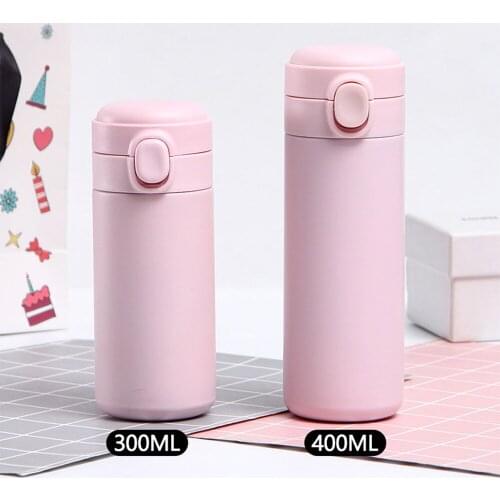 Thermos Bottle 300ML 400ML Simple Cute Portable Water Bottle Cups Gift Thermal Mug Men Women 304 Stainless Steel