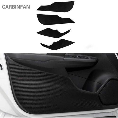 Interior trim Door anti-kick sticker Carbon Fiber Door Protective Film Paste Sticker For Honda FIT GK5 2014-2018 C1386