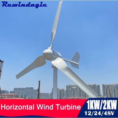 High Efficient 1000w 1500w 2000w Wind Turbine Generator 12v 24v 48v 96v With Controller Inverter Free Power Energy