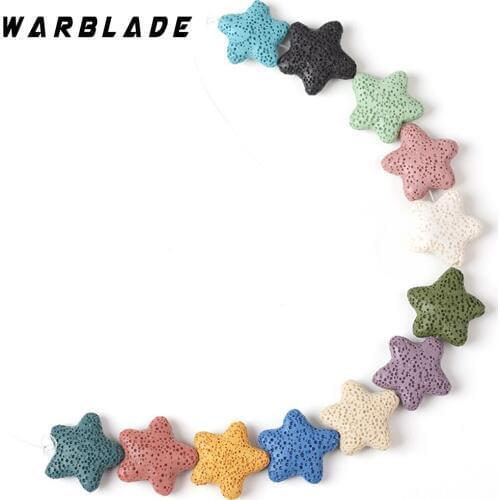 WBL Natural Volcanic Stone Beads Star Shape Multi Color Lava Rock Loose Beads For DIY Necklace Bracelets Earring Jewelry Making