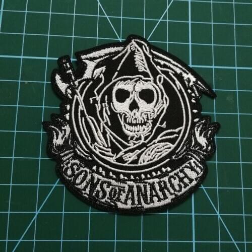 Custom Sons of biker patches for Vest clothing of Anarchy motorcycle patches badges of shoes bags hats badges stickers