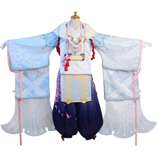 Anime Game Onmyoji SSR YuanJieShen MOBA Snow Cheongsam Gorgeous Dress Uniform Cosplay Costume Women Halloween Free Shipping 2020