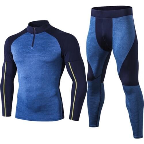 High Collar Winter Thermal Underwear Men Long Johns Men Rashgard Shirt Leggings Warm Sport Compression Underwear Thermo 2020