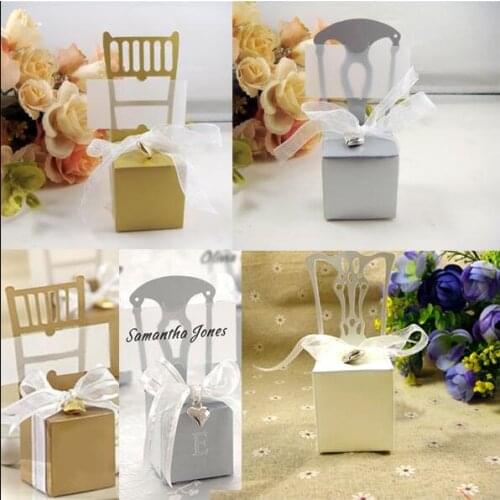 100PCS/LOT Free Pendant And Ribbon Hot Selling Chair Candy Box 3 Color Available