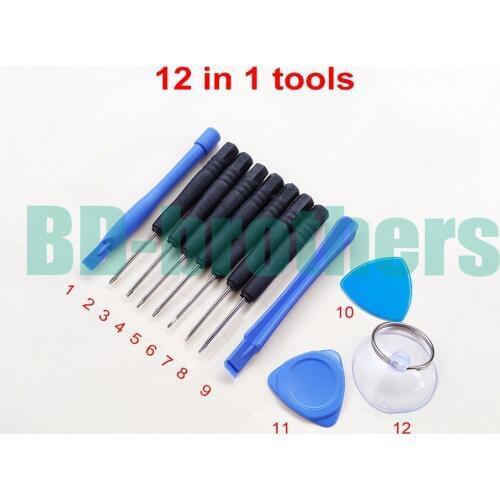 12 in 1 Opening Tools Kit Screwdriver Repair Tool T3 T4 T5 T6 For iPhone Samsung MOTO Nokia SIEMENS Phone 200sets / lot