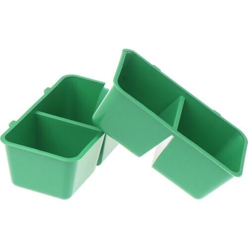 2pc 2 In 1 Parrot Food Water Bowl Dual Feeding Cup Plastic Bird Pigeons Cage Water Food Feeder Bird Parrot Pet Aviary Water Bowl