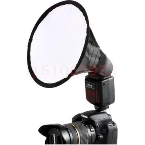 20 cm Mini Round Flash Diffuser Soft Box for Digital SLR Camera (Black)