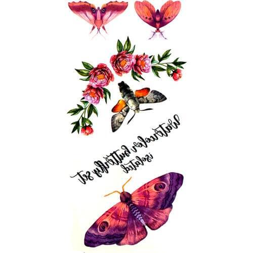 5PCS Butterfly Flower Waterproof Temporary Tattoos Men Henna Tattoo Stickers Animals Maquiagem Tatoos Temporary For Women