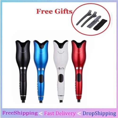 LCD Automatic Hair Curler Adjustable Temperature IR Heating Hair Styler Hair Curler Air Rotating Portable Curling Iron