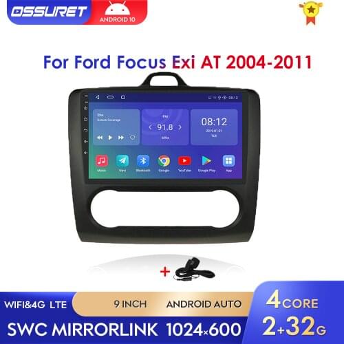 Android 10 Car Radio Player for Ford Focus Exi AT Mk2 2004-2011 Multimedia Stereo Video Player Navigation GPS 2 Din Quad-core