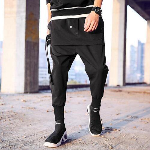 Tide brand Pants Fashion Individuality Side Ribbon Mens Jogger Trousers Hip Hop Autumn Casual Street Sweatpants Casual Pants