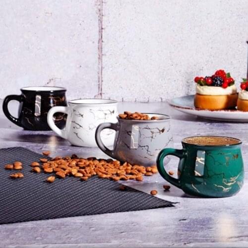 Marble Patterned Cup Gold Kitchen Accessory Luxury 2021 Black Green Gray White