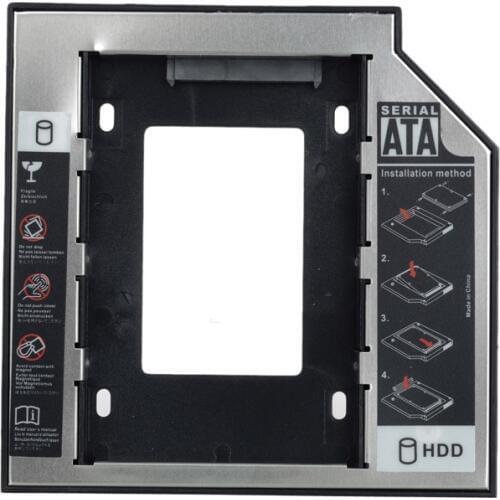 5pcs/lot New Universal 12.7mm Plastic+Aluminum 2.5" SATA to SATA HDD SSD Caddy Case HDD Enclosure for Notebook Optical Drive