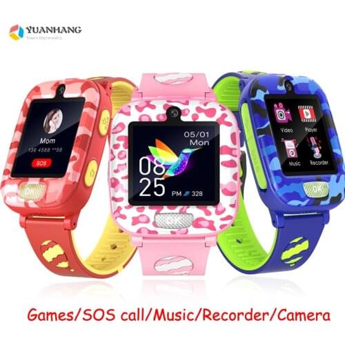 Smart Kid Student Girl Play Puzzle Game SOS Call Watch Baby Music Camera Clock Voice video Recorder Phone Camouflage Wrist Watch