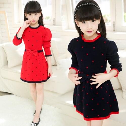 Girls Dress Autumn Winter Girl Dresses Knit Teenager Children Clothing Baby Dresses Vestidos Long Sleeve Kids
