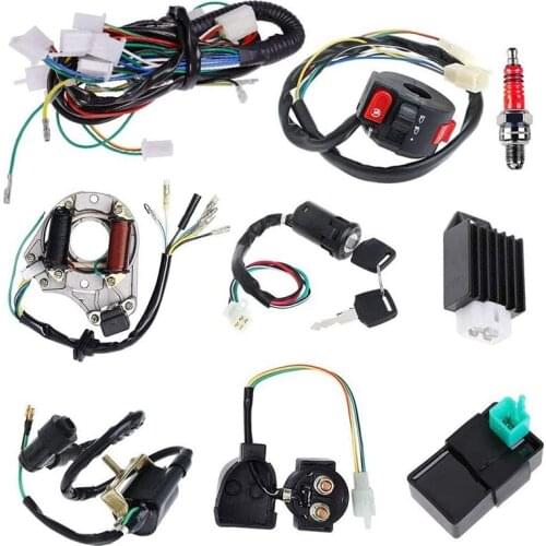 Electrics Stator Coil CDI Wiring Harness Solenoid Relay for 4Stroke ATV 50Cc 70Cc 110Cc 125Cc Pit Quad Dirt Bike Go Kart