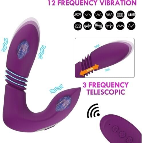 Telescopic Vibrating Dildo Vibrator Sex Toys for Women Wireless Remote Control G-spot Massage Clitoris Stimulator Sex Shop