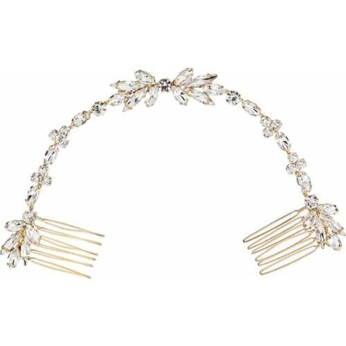 Handmade Crystal Bride Hair Comb Wedding Simulated Pearls Bridal Headdress Hair Ornaments Jewelry Hair Accessories