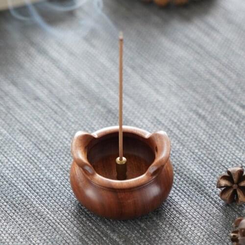 Chinese Style Classical Incense Burner Walnut Wooden Aromatherapy Plate Table Decoration Line Incense Stick Holder Aroma Censer