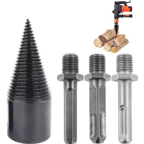Split Wood Cone-drilling Tool Firewood Machine Drill Wood Cone Reamer Punch Driver Drill Bit Split Drilling Tools
