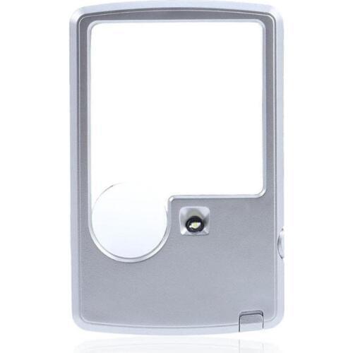 3X 6X Credit Card Loupe Magnifier Glass Square Microscope with LED Light Support Dropshipping