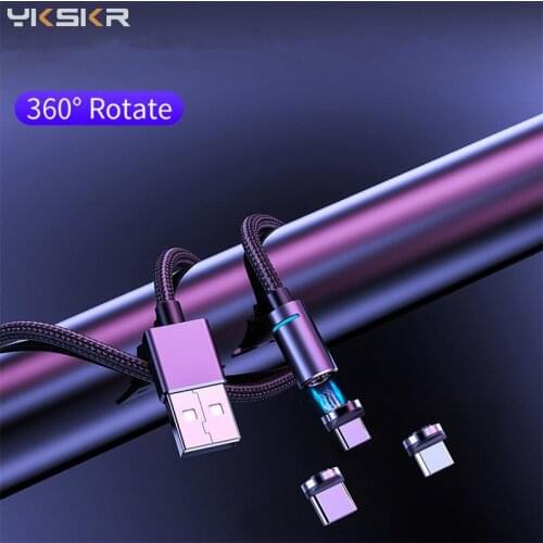 Magnetic line of force QC3.0 fast charging Micro USB Type C cable for iPhone Samsung Xiaomi mobile phone magnet charger USBcable