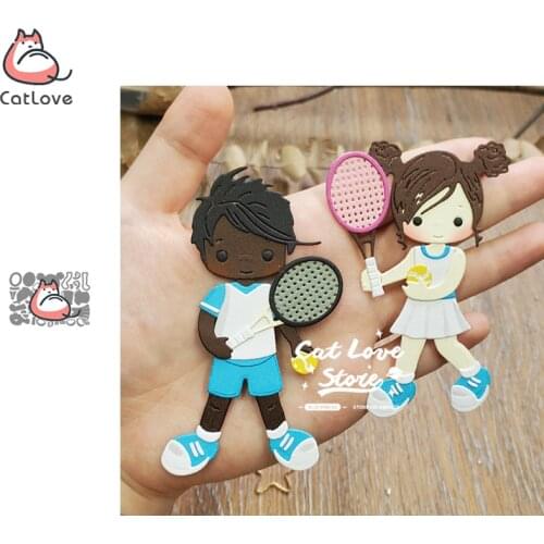 Tennis Men Women Players Metal Cutting Dies Scrapbooking Stencil Die Cuts Card Making DIY Craft Embossing New Dies For 2020