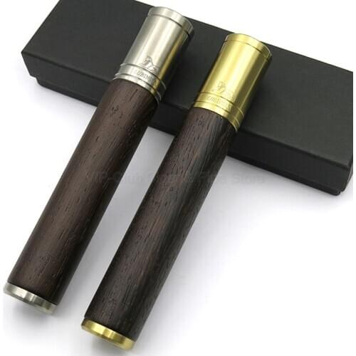 LUBINSKI Metal Wood Cigar Cigarette Tube Holder Outdoor Portable Single Case Professional Tobacco Travel Humidor W/Gift Box