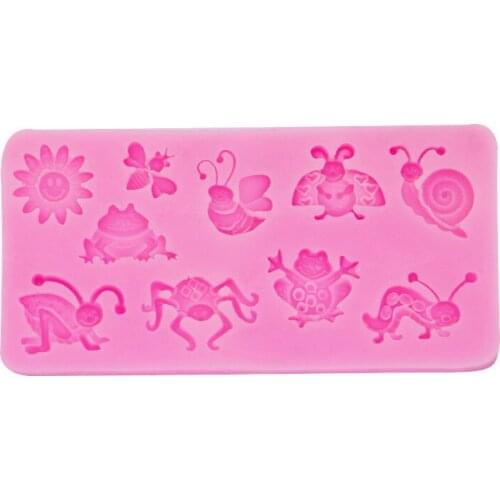 Cute Variety Shapes Cartoon Insect Silicone Molds DIY Fondant Cake Baking Molds Cake Chocolate Mold Cake Decorating Bakeware