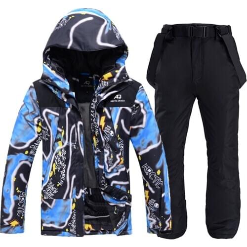 Men Ski Suit Winter New Thickened Warm Ski Jacket And Pants Male Hot Snowmobile Snowboard Jacket Outdoor Snow Sports Suit