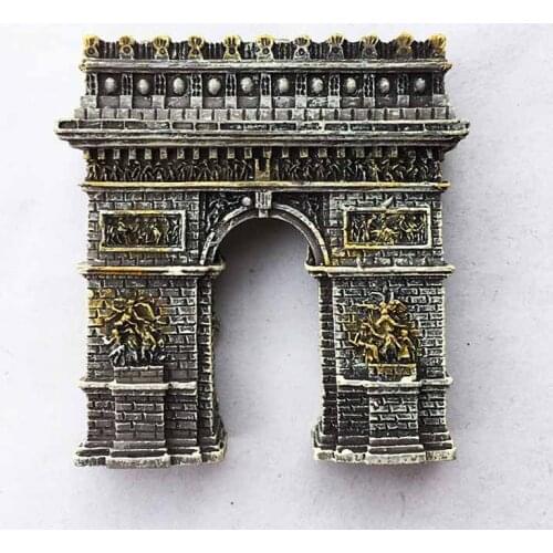 Italy Landmark Arc De Triomphe Three-dimensional Craft Resin Magnetic Sticker Refrigerator Sticker For Modern Home Decor