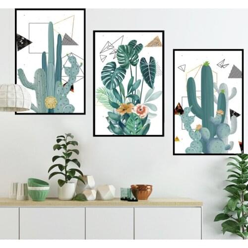 Nordic Plants Wall Stickers Living Room Bedroom Decals Self Adhesive Wallpaper Aesthetic Photo Frame Wallpaper Home Accessories